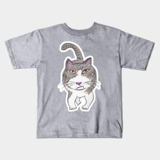 Fun Cranky Cat Friend Doodle Kids T-Shirt